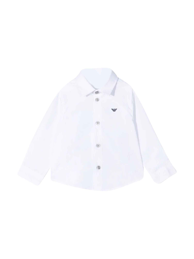 Emporio Armani Babies' Newborn White Shirt In Bianco