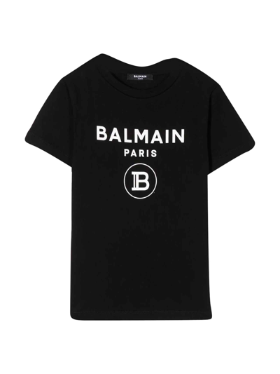 Balmain Unisex Black Teen T-shirt In Nero
