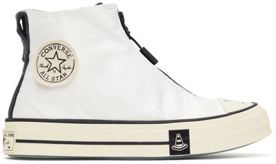 Converse White Joshua Vides Edition Chuck 70 Zip High Top Sneakers In White/black