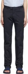 ISAIA NAVY COTTON TROUSERS