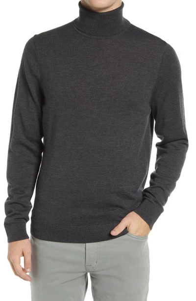 Nordstrom Washable Merino Wool Turtleneck In Grey Phantom Heather