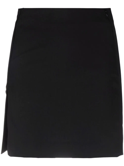 Ami Alexandre Mattiussi High-waisted Slit-detail Miniskirt In Black