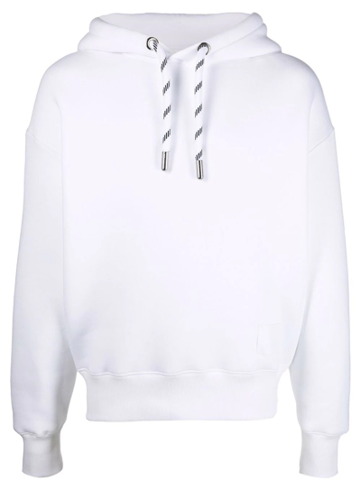 Ami Alexandre Mattiussi Ami Satin Label Hoodie In White