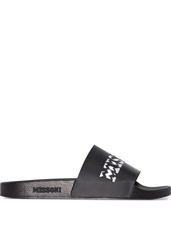 Missoni zigzag-design slides - Black