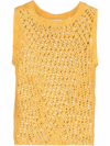 Nicholas Daley Yellow Hand Knitted Tank Top In Yellow