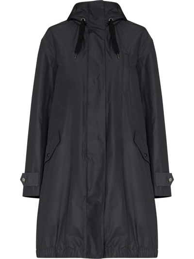 Brunello Cucinelli Hooded Parka Coat In Black
