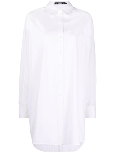 Karl Lagerfeld Long-sleeve Button-fastening Shirt In Weiss