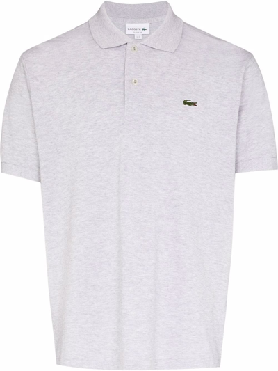 Lacoste Logo-patch Polo Shirt In Grey