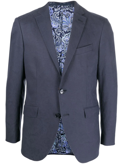 Etro Paisley-print Tailored Blazer In Blau