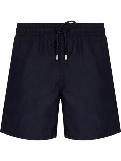Vilebrequin Logo-patch Drawstring Swim Shorts In Blue