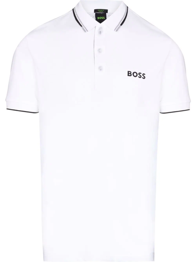 Hugo Boss Paddy Pro Logo Polo Shirt In Weiss