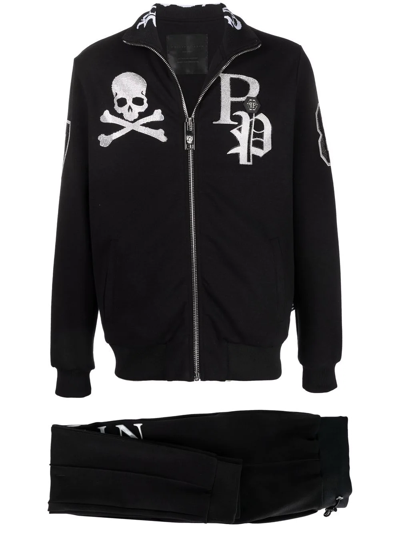 Philipp Plein Logo印花运动裤 In Schwarz