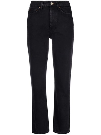 Won Hundred High-waisted Straight-leg Jeans In Dark Grey Two