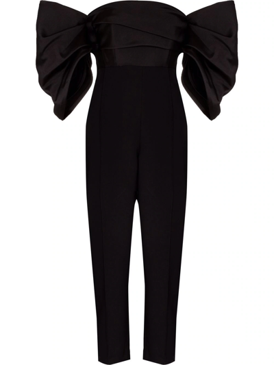 Solace London Kasey Off-the-shoulder Jumpsuit In Black