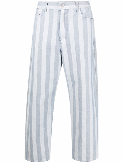 Sunnei Belli Fuori Striped Wide-leg Jeans In Blue