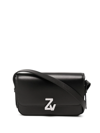 Zadig & Voltaire Zv Initiale Leather Cross-body Bag In Black