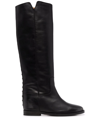 Via Roma 15 Slip-on Leather Boots In Schwarz