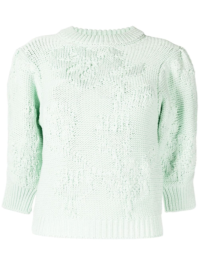 Cecilie Bahnsen Chunky Knit Organic Cotton Jumper In Green