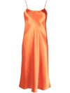 Vince Orange Acetate Midi Dress In Orange