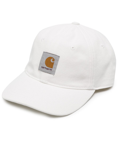 Carhartt Odessa Logo-patch Cotton Cap In Weiss