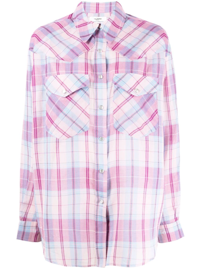 Isabel Marant Étoile Bethany Checked Long-sleeved Shirt In Pink