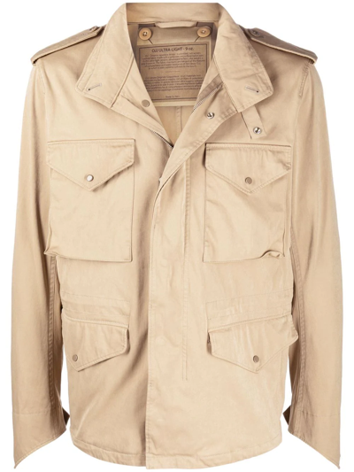Ten C Multiple-pocket Field Jacket In Almond