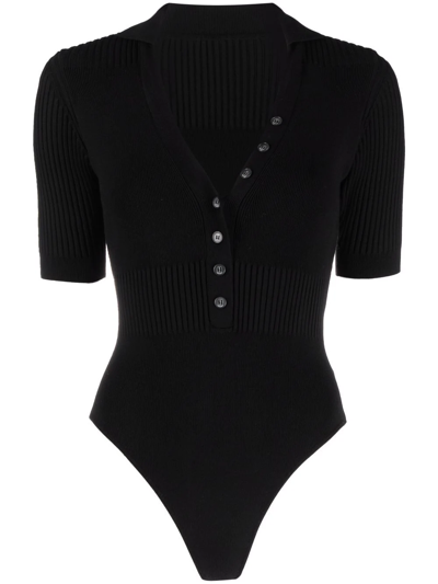 Jacquemus Short-sleeve Fitted Cardigan In Black