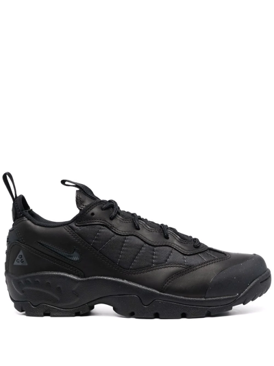 Nike Acg Air Mada Rubber-trimmed Leather And Mesh Hiking Sneakers In Black