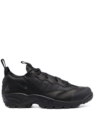 Nike Acg Air Mada Rubber-trimmed Leather And Mesh Hiking Sneakers In Schwarz