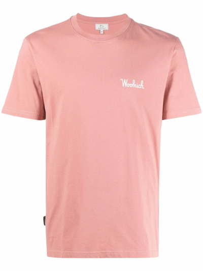 Woolrich Logo-print Crew Neck T-shirt In Onion