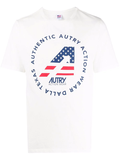 Autry T-shirt Iconic Man Autentic White Cotton T-shirt With Front Logo Print