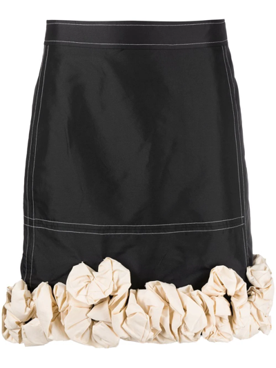 Ganni Women's Tafetta Embellished Mini Skirt In Black