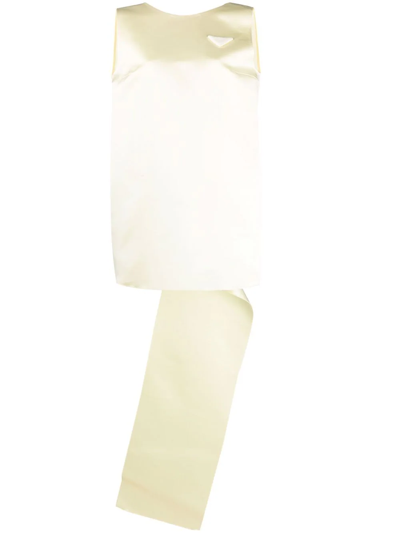 Prada Draped-detail Backless Minidress In Neutral | ModeSens