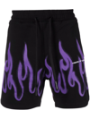 Vision Of Super Flame-print Drawstring Swim Shorts In Schwarz