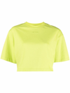 Msgm Logo-print Cropped T-shirt In Grün
