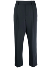 Vince Pleat Front Cropped Pants In Dark Tide