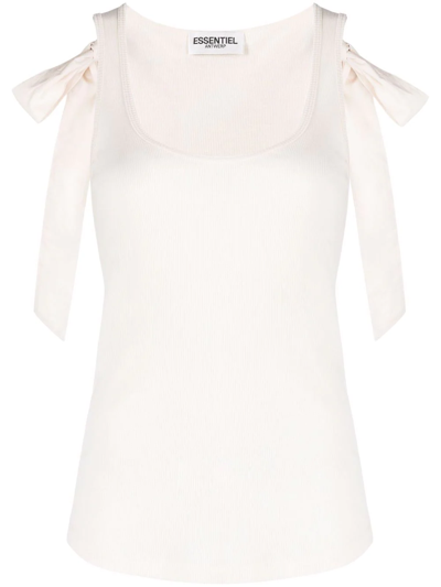 Essentiel Antwerp Bow-detail Vest In Nude