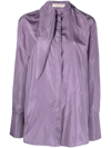 Valentino Bow Collar Shirt In Violett