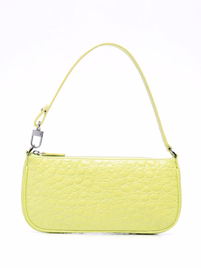 By Far Rachel Croc-embossed Shoulder Bag In Yellow