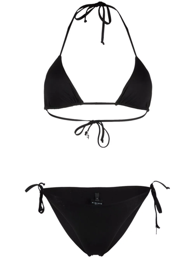 Fisico Cristina Ferrari Triangle-cup Side-tie Bikini In Nero