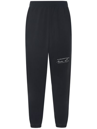 Martine Rose Logo Print Slim Leg Cotton Sweatpants In Black