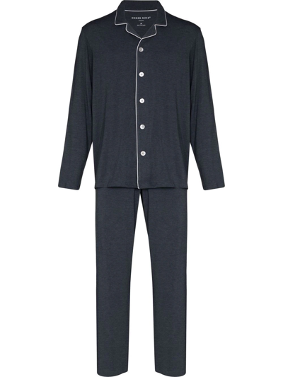 Derek Rose Marlowe Pajama Set In Grey