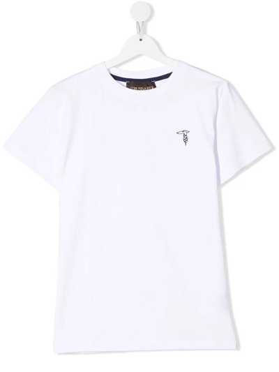 Trussardi Junior Teen Logo-embroidered T-shirt In White