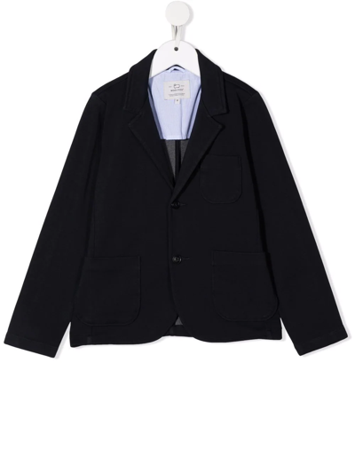 Woolrich Kids' Notched-lapels Single-breasted Blazer In Blue