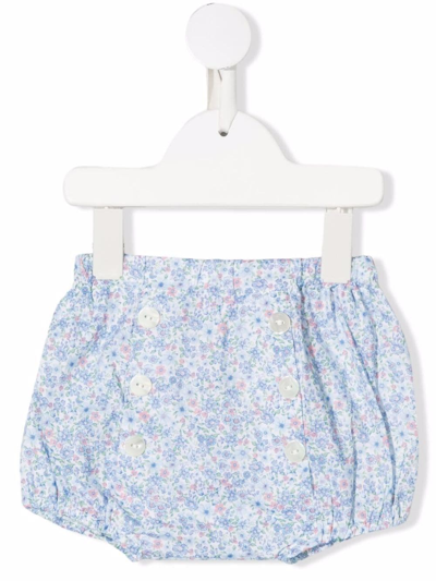 Siola Babies' Floral-print Bloomer Shorts In White