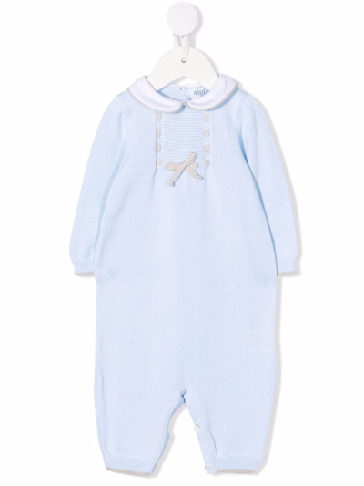 Siola Bow-embellished Babygrow Set In Blue