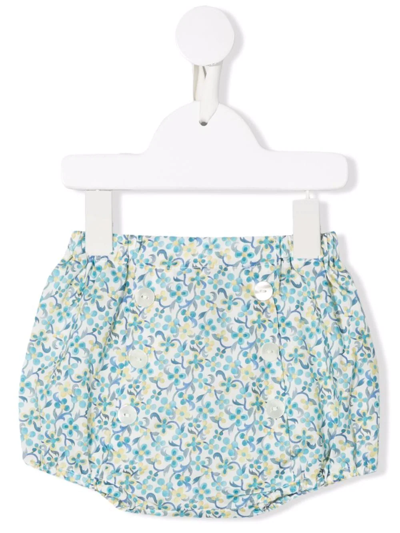 Siola Babies' Floral-print Cotton Bloomers In White