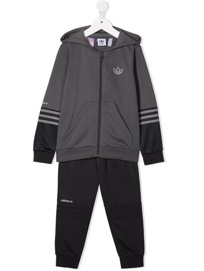 Adidas Originals Kids' Logo-print Tracksuit Set In Grey