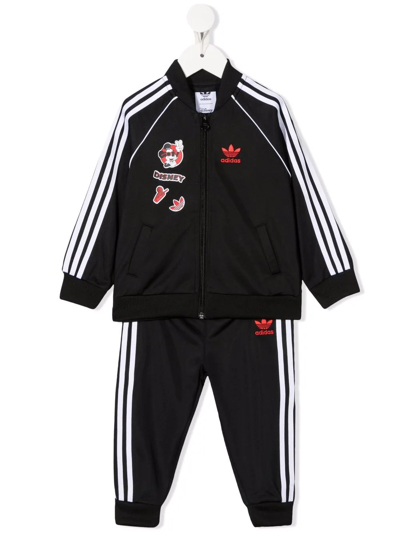Adidas Originals Babies' X Disney Embroidered-logo Tracksuit Set In Black