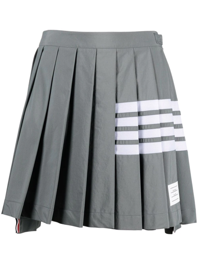Thom Browne 4-bar Stripe Pleated Skirt In 035 Med Grey
